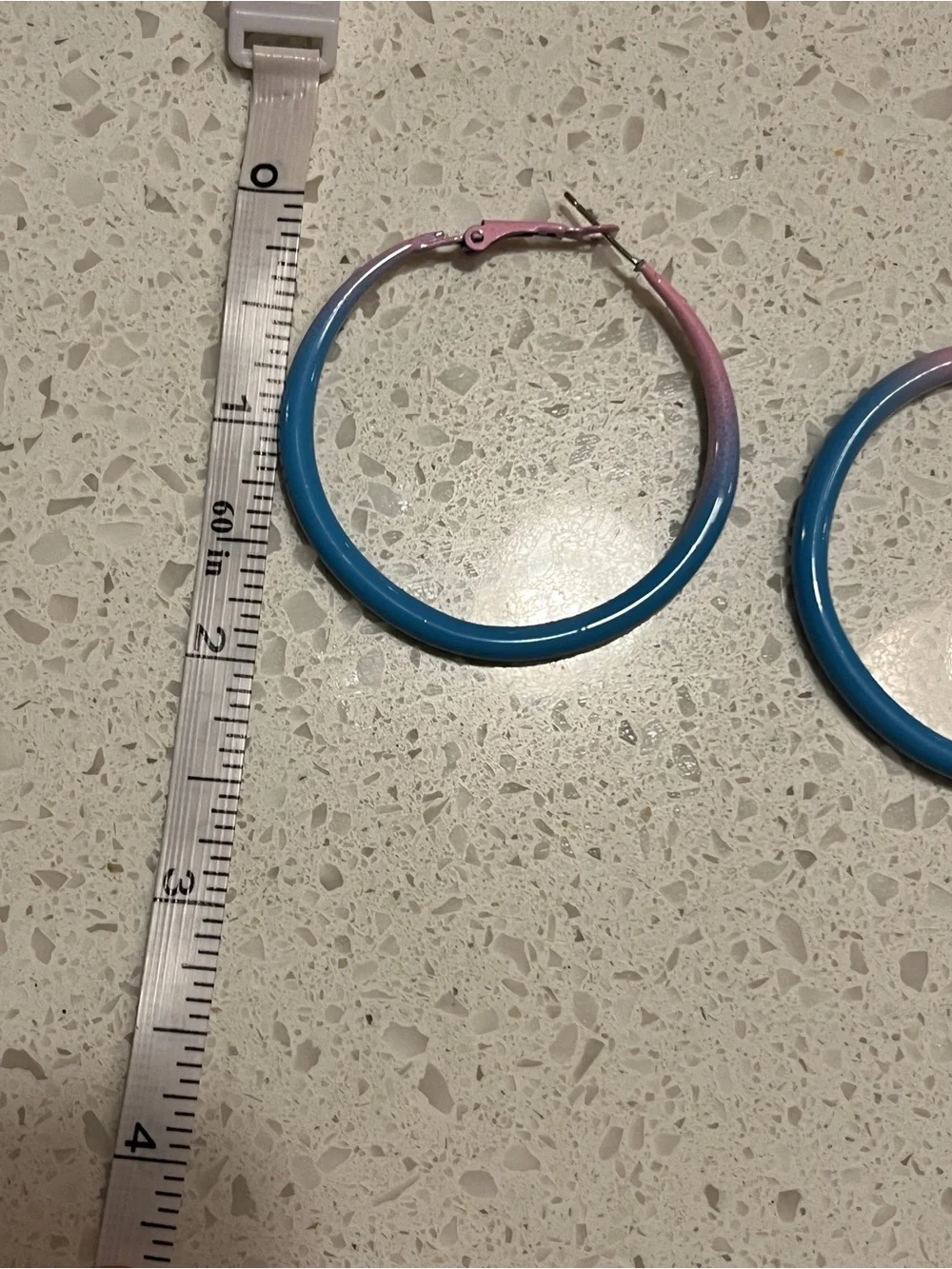 Minimalist Versatile pink blue Hoop Earrings